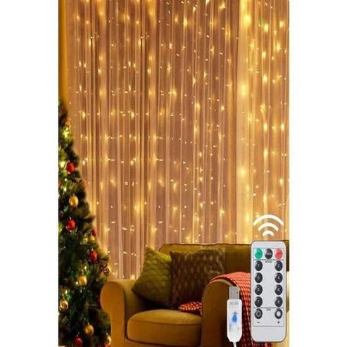 3 metre 10*30 ledli perde led kanca asmalı ışık yılbaşı led ışık dekor lambası yılbaşı ağacı ışığı organizasyon led ışık Kumandalı 3 metre*10 şerit (her şerit 3 metre 30 led) PRİZ girişli - G5F