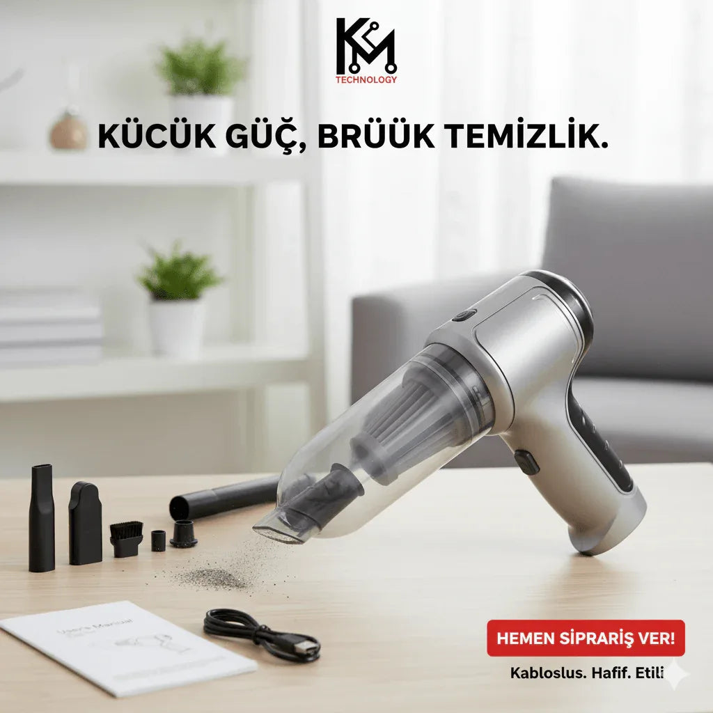 Araba için Mini Elektrikli Süpürge 19000Pa Güçlü 3 kademeli Motor Kablosuz El Vakumu Yüksek Güç ve Tip-C ile Taşınabilir Araba Süpürgesi Basınçlı Hava Silgi Klavye Temizleyici