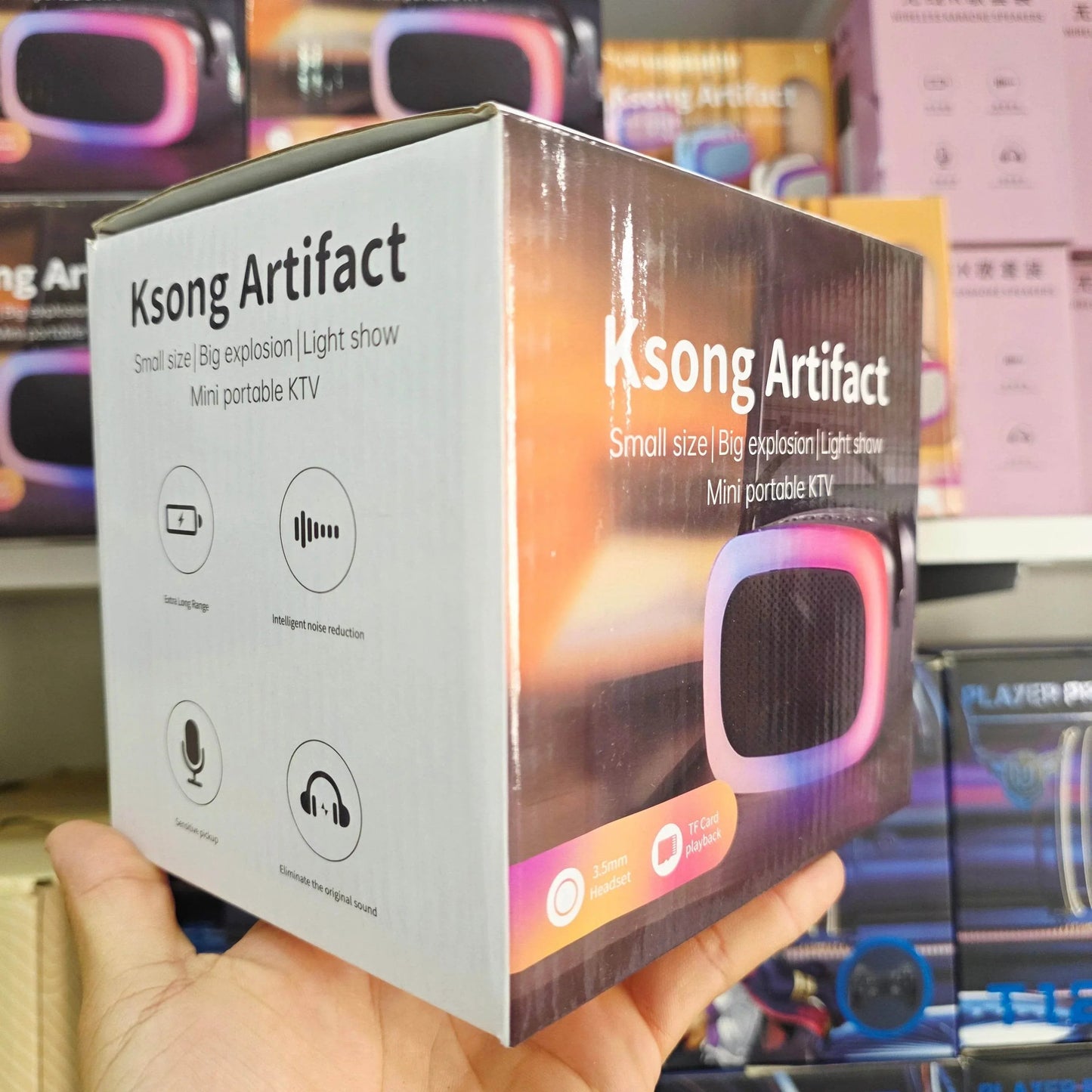 XM-66 rgb ışıklı tek mikrofonlu taşınabilir şarj edilebilir bluetooth hoparlör