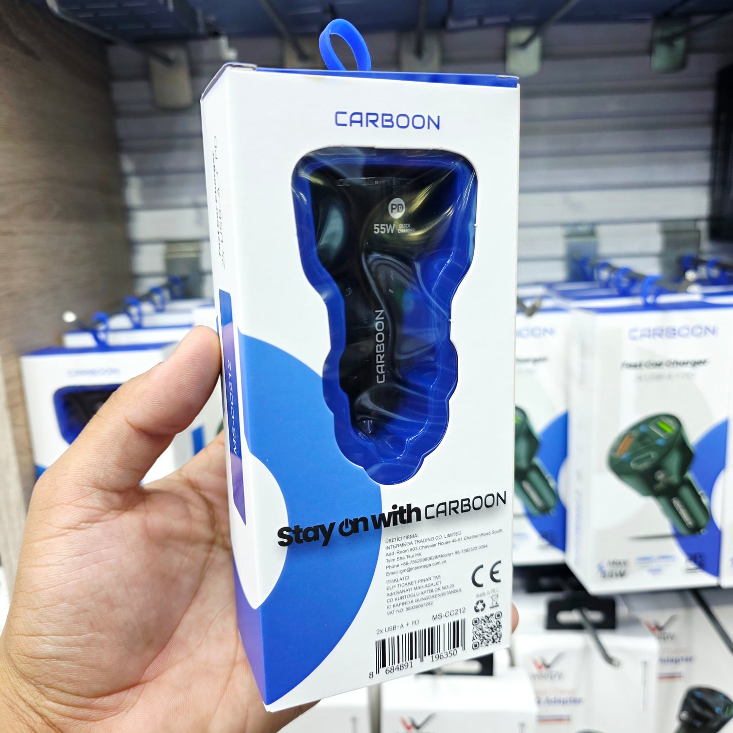 55W hızlı araç şarj başlık (2x USB-A + PD)