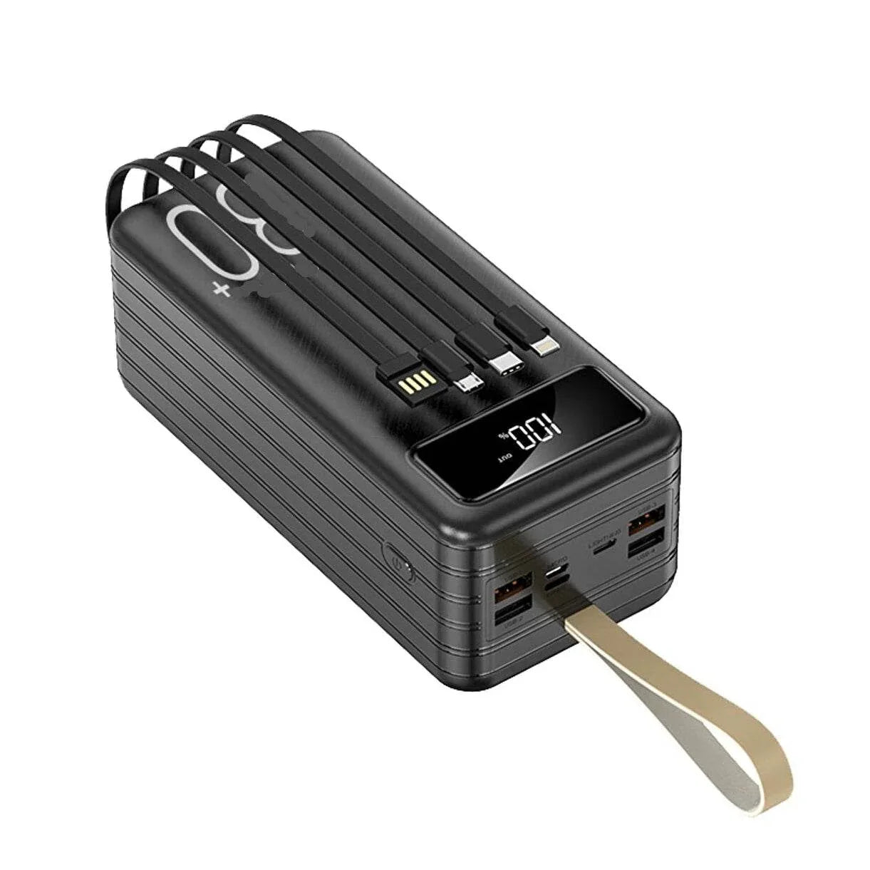 30,000 mah kendisinden 4 kablolu 4 çıkışlı 22,50w hızlı şarj destekli led göstergeli powerbank ck-103