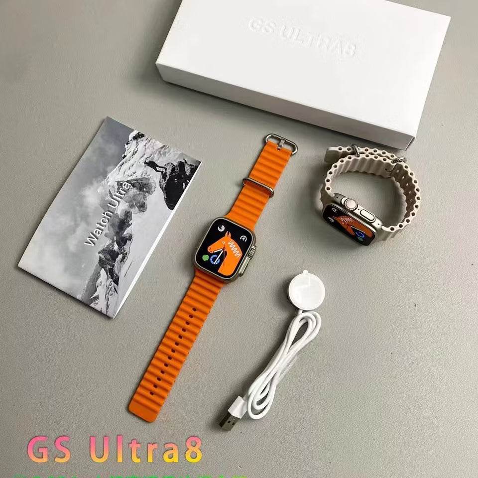 Gs ultra8 49mm 2,02inç çift kilitli kordonlu ios android uyumlu akıllı saat