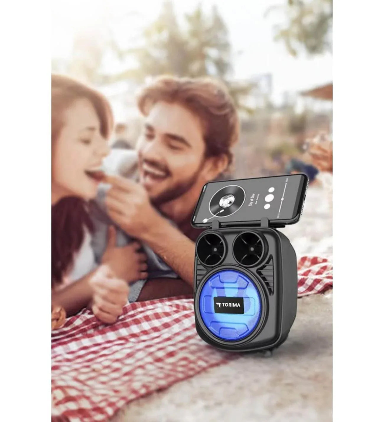 Subwoofer telefon standlı bluetooth hoparlör, led ışıklı, usb/tf kart destekli, mikrofon girişli d32