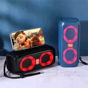 Tg-333 telefon standlı çift speakerli 30w 1500mah rgb led ışıklı fm radyo sd kart usb aux destekli taşınabilir bluetooth hoperlör