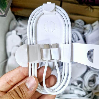 Kutusuz typeC to typeC hasır örgülü hızlı şarj destekli 1 metre şarj kablo iphone 16 pro max uyumlu