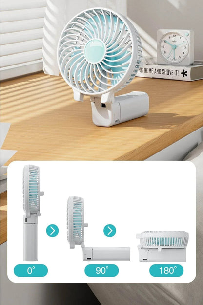 Şarj edilebilir mini el fanı | 3 kademeli hız, katlanabilir tasarım, usb’li taşınabilir fan