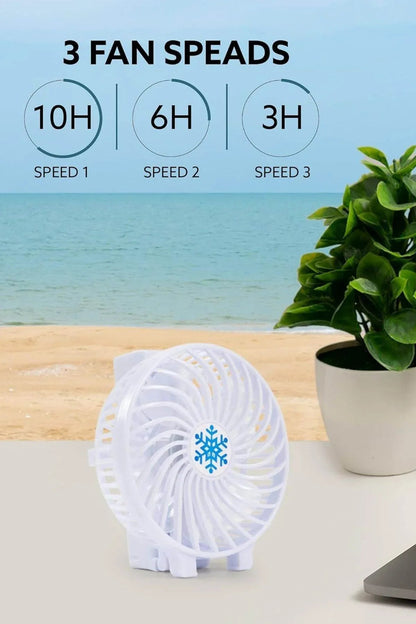 Şarj edilebilir mini el fanı | 3 kademeli hız, katlanabilir tasarım, usb’li taşınabilir fan