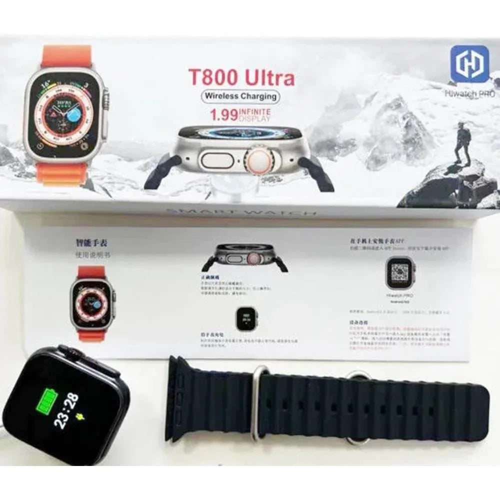 T800 ultra 49mm 1,99” ekranlı akıllı saat – çift kordon, ios & android uyumlu