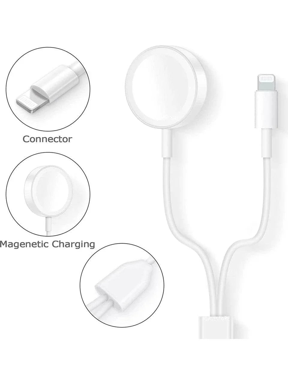 2si1 arada usb girişli lightning ve watch şarj etme kablosu