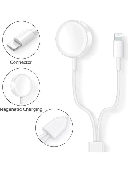 2si1 arada usb girişli lightning ve watch şarj etme kablosu