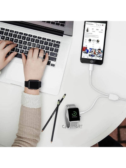 2si1 arada usb girişli lightning ve watch şarj etme kablosu