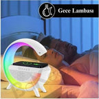G şekli akıllı rgb lamba ve wirless şarj yeri gece lambası bluetooth hoparlör
