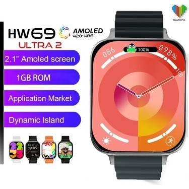 Hw69 ulta2 49mm 2,1 inç amoled ekranlı ios android uyumlu akıllı saat