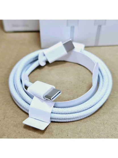 TypeC to TypeC hasır örgülü ios uyumlu şarj kablosu 1 metre