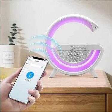G şekli akıllı rgb lamba ve wirless şarj yeri gece lambası bluetooth hoparlör