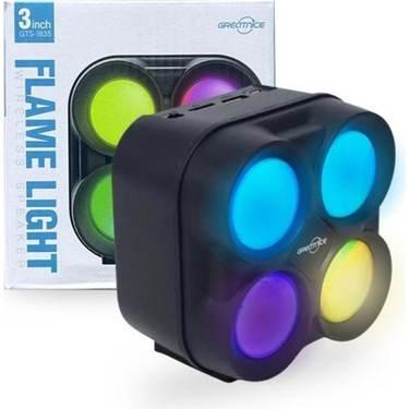 Gts-1835 flame light ışıklı 3 inç şarj edilebilir fm radio usb destekli kablosuz Bluetooth hoparlör - H3İ