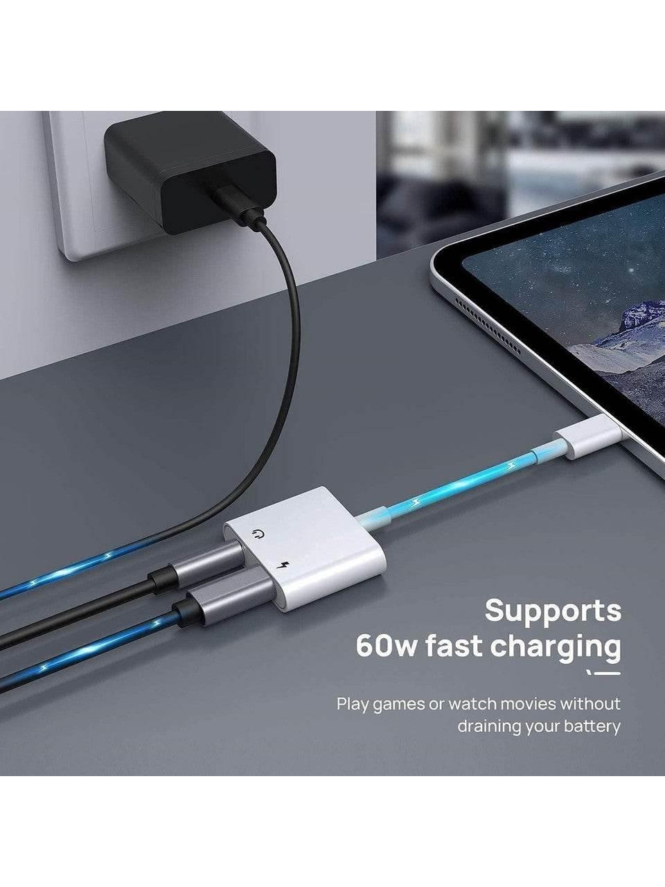 Typec 2in1 çoğaltıcı kulaklık jak ve typec şarj dönüştürücü