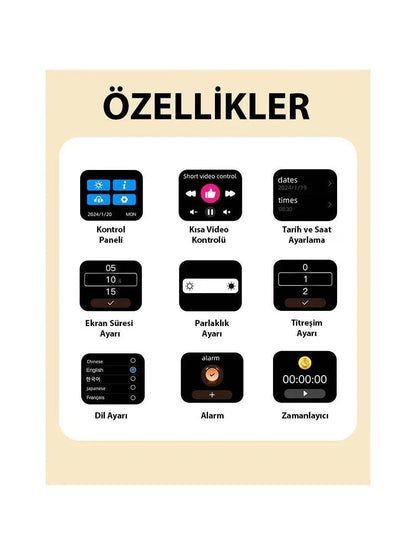 K1 dokunmatik amoled ekranlı ANC ENC kulak içi mikrofonlu 5,3v bluetooth kulaklık