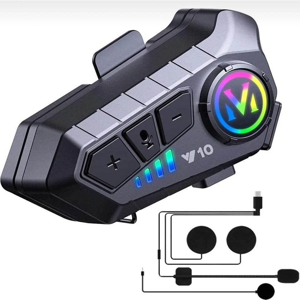 Y10 su geçirmez kask intercom bluetoothlu stereo rgb ışıklı universal - G2P