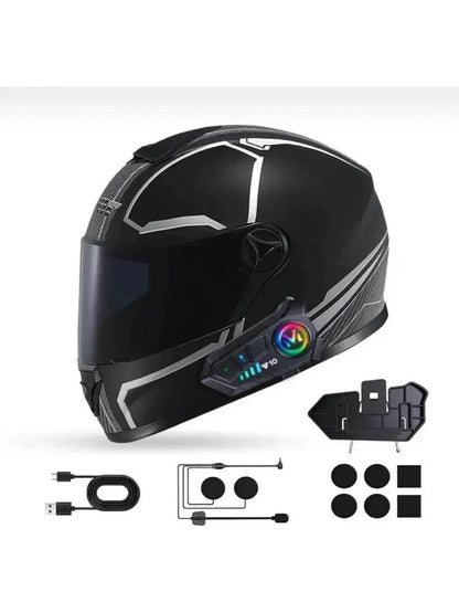 Y10 su geçirmez kask intercom bluetoothlu stereo rgb ışıklı universal