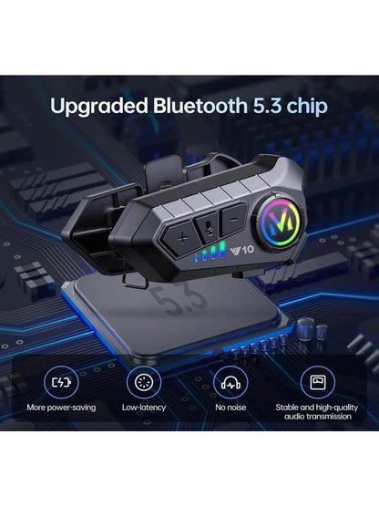 Y10 su geçirmez kask intercom bluetoothlu stereo rgb ışıklı universal