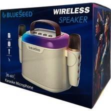 Blueseed bs-601 karaoke bluetooth hoparlör | çift mikrofonlu, yüksek ses ve renkli led ışıklı