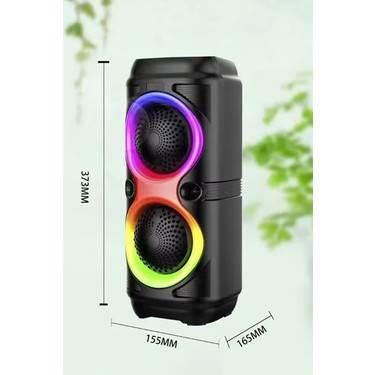 Ms-3637bt ışıklı bluetooth hoparlör – çift 4 inç, mikrofonlu, taşınabilir