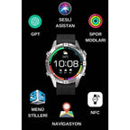 HK29 Hero Amoled Ekran Yuvarlak Akıllı Saat Navigasyon Bluetooth Çağrı Android Ios Uyumlu Saat