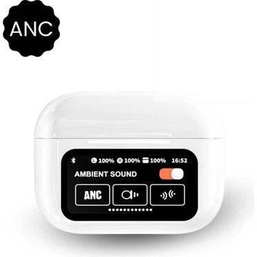 Ekranlı Airpods 4,nesil anc dokunmatik bluetooth kulaklık t12