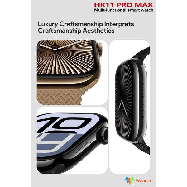 Hk11 pro max amoled ekranlı 45mm çift kordonlu ios android uyumlu akıllı saat