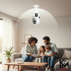 Wifi panorama Çift camera mikrofonlu 360 derece döner led ışıklı gece görüşlü full hd ampul kamera