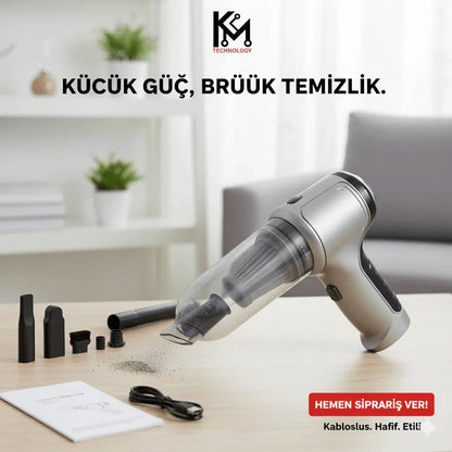 Araba için Mini Elektrikli Süpürge 19000Pa Güçlü 3 kademeli Motor Kablosuz El Vakumu Yüksek Güç ve Tip-C ile Taşınabilir Araba Süpürgesi Basınçlı Hava Silgi Klavye Temizleyici