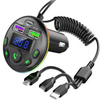 Araç içi bluetooth fm transmitter - micro typec lightning 3ü1 arada  - pd 20-36w hızlı şarj, usb müzik çalar, hands-free arama g14 - G4Q