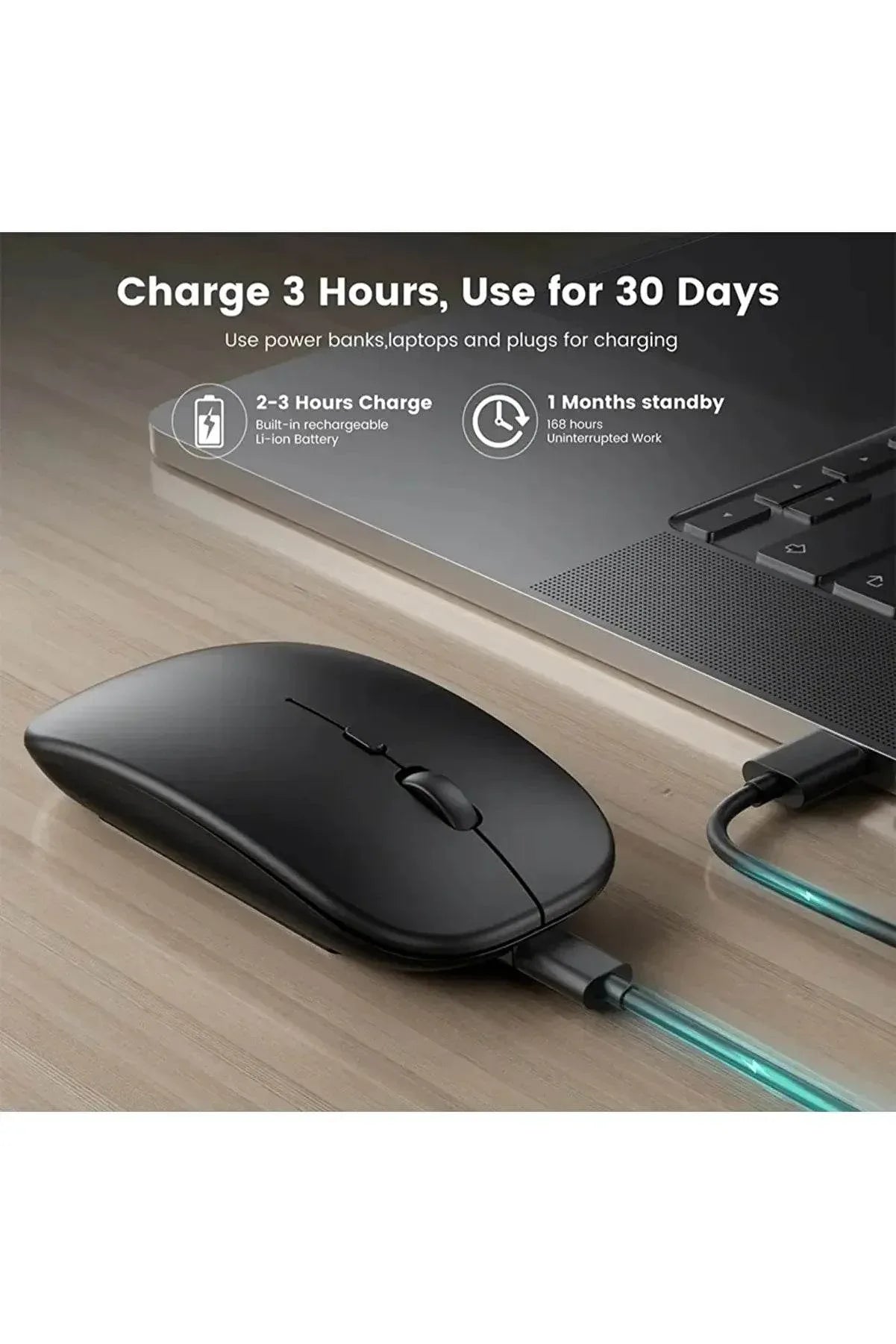 Ofis tarzı ince kablosuz mouse 2,4g ve bluetooth typec şarj edilebilir hız ayarlama tuşlu rgb ışıklı m8