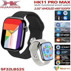 Hk11 pro max amoled ekranlı 45mm çift kordonlu ios android uyumlu akıllı saat