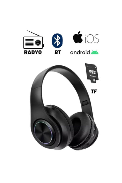P39 hafıza kartı aux destekli 5,0v bluetooth kafa üstü kulaklık