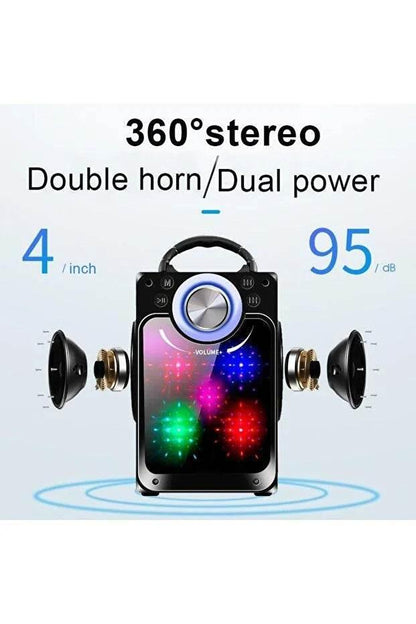 Kbroad kts-882s bluetooth hoparlör | kablosuz mikrofonlu, yüksek ses, taşınabilir karaoke partisi hoparlörü