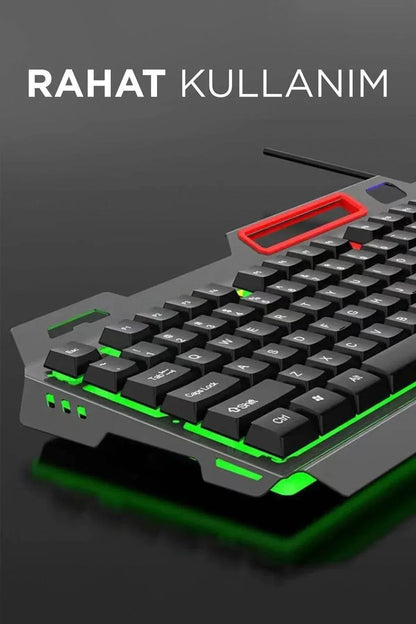 Rgb gaming mouse & keyboard set - renkli led ışıklı oyun seti tmk-06