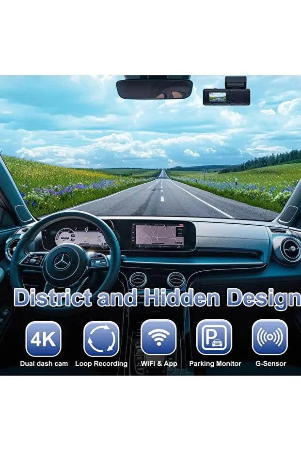 F8 4K Ultra Hd Ekranlı Ön Kamera Video Kaydedici Araç Kamerası Wi-Fi, IR Gece Görüşü, APP Kontrol DashCam