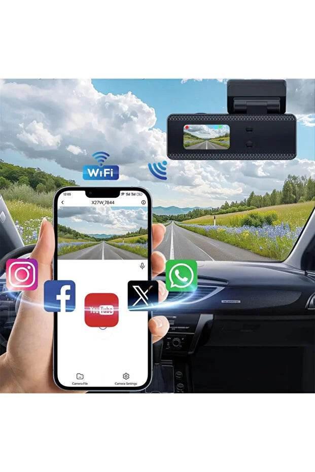 F8 4K Ultra Hd Ekranlı Ön Kamera Video Kaydedici Araç Kamerası Wi-Fi, IR Gece Görüşü, APP Kontrol DashCam