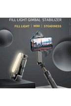 L09 mini gimbal tripod | ışıklı, sabitleyici, kumandalı, ayarlanabilir ayaklı, taşınabilir telefon tutucu