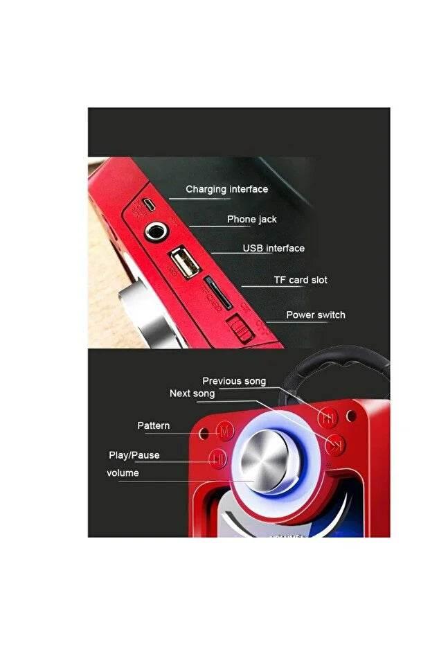 Kbroad kts-882s bluetooth hoparlör | kablosuz mikrofonlu, yüksek ses, taşınabilir karaoke partisi hoparlörü