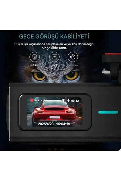 F8 4K Ultra Hd Ekranlı Ön Kamera Video Kaydedici Araç Kamerası Wi-Fi, IR Gece Görüşü, APP Kontrol DashCam