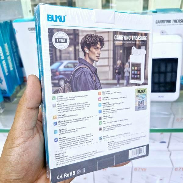 BUKU Carrying Treasure A98 - 3'ü 1 Arada Powerbank (8000mAh), TWS Bluetooth Kulaklık, AMOLED Dokunmatik Ekranlı Akıllı Cihaz - ANC Gürültü Engelleme, Telefon Şarj, Müzik ve Çağrı Kontrol