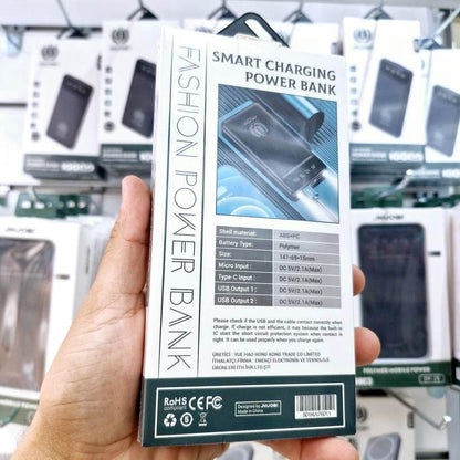 10,000 mah led göstergeli slim çift usb çıkışlı powerbank 2,1a jn11