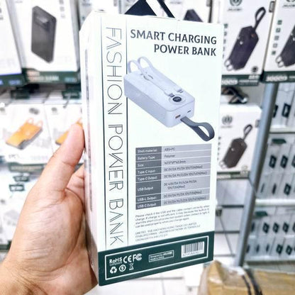 30,000 mah kendisinden lightning typec kablolu hızlı 22,50w destekli led göstergeli typec usb çıkışlı powerbank jq-86