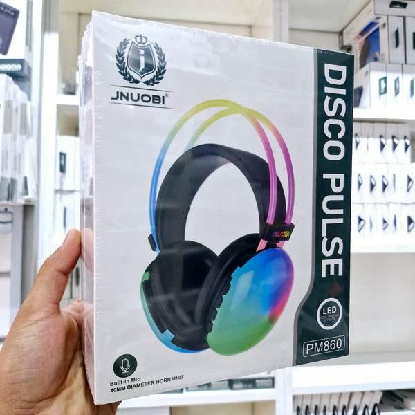 Disco pulse rgb ışıklı mikrofonlu anc 10saat pil ömürlü kafa üstü kulaklık pm860