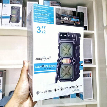 Mikrofonlu çift hoparlörlü ışıklı fm radio usb sd kart bluetooth hoparlör gts-1571