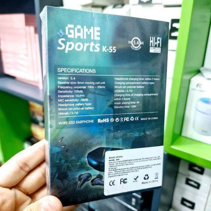 K55 kulak içi oyuncu led ışıklı mikrofonlu dokunmatik 5,0v gecikmesiz bluetooth kulaklık