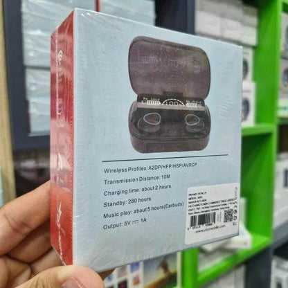 M10 led göstergeli su geçirmez kulak içi dokunmatik bluetooth kulaklık